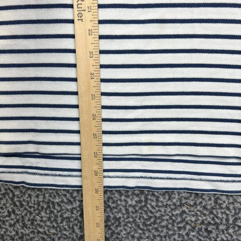 Vintage Polo Ralph Lauren Polo Shirt Men XXL White Striped Short Sleeve Cotton